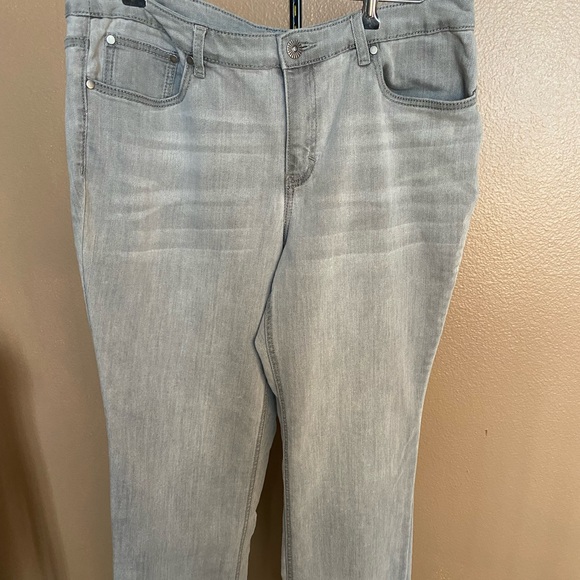SOLD Christopher & Banks denim jeans gray with fancy back pockets size 14 - Picture 4 of 12